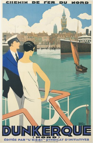 Dunkerque vintage travel poster